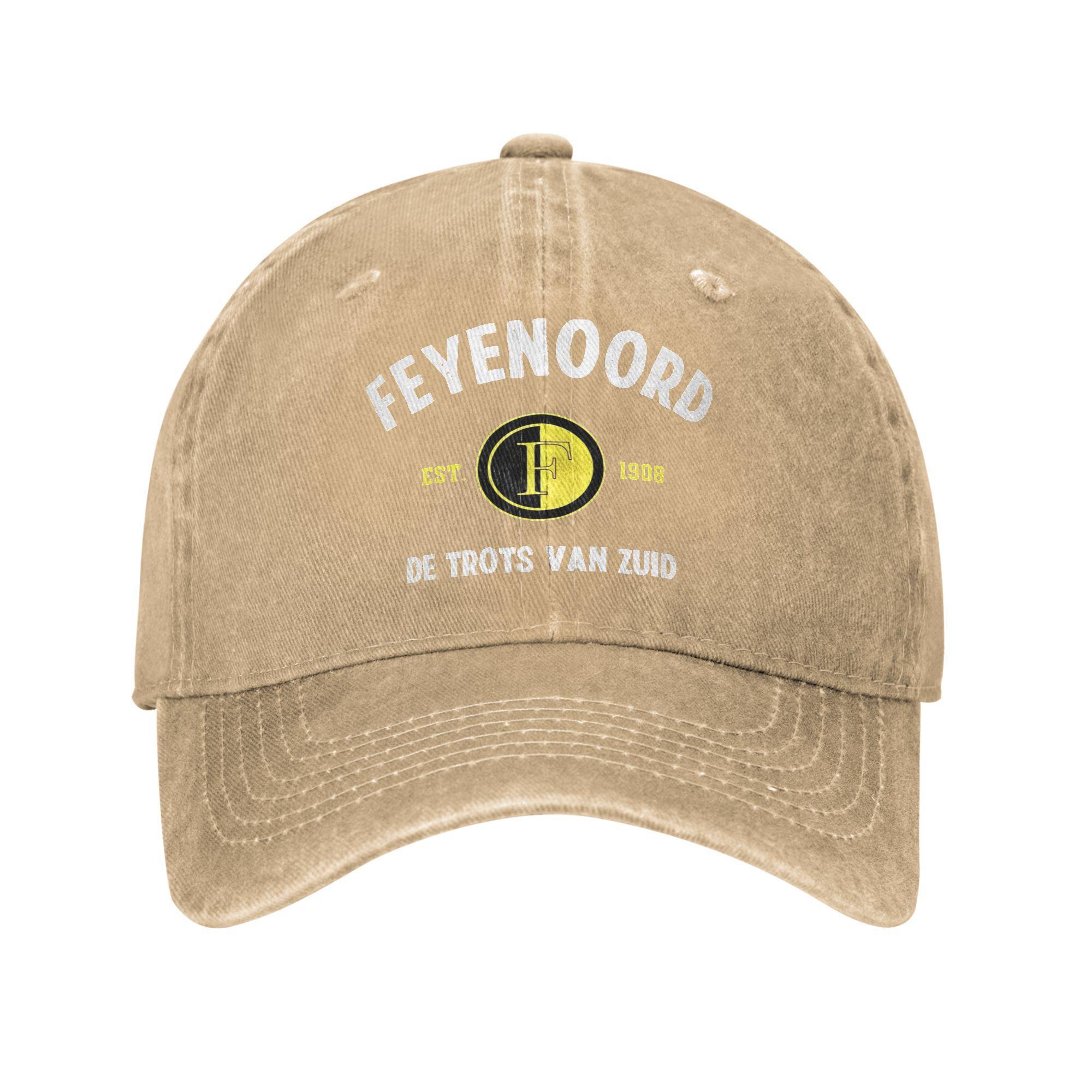 

Summer Feyenoorded Baseball Cap Sun Adjustable Print Washed Trucker Hat Female Male Vintage Tennis Skate Snapback Cap One Size