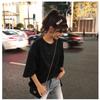 Womens Slim Fit Short Sleeve T-Shirt Casual Round Neck Top In Black White Milk Silk Fabric A-Line Cut