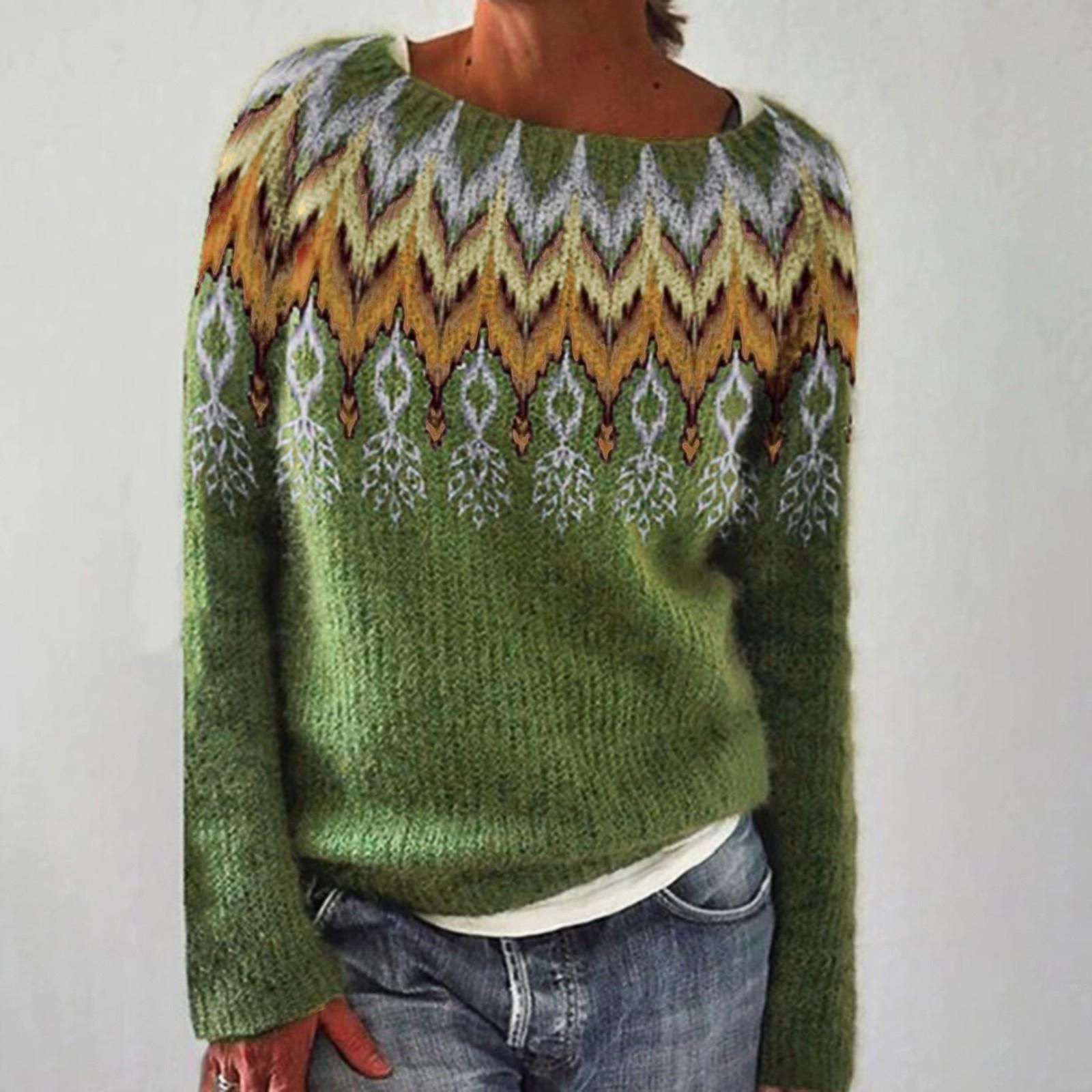 

Женский модный повседневный свитер с круглым вырезом и принтом, свободный свитер с длинными рукавами XL