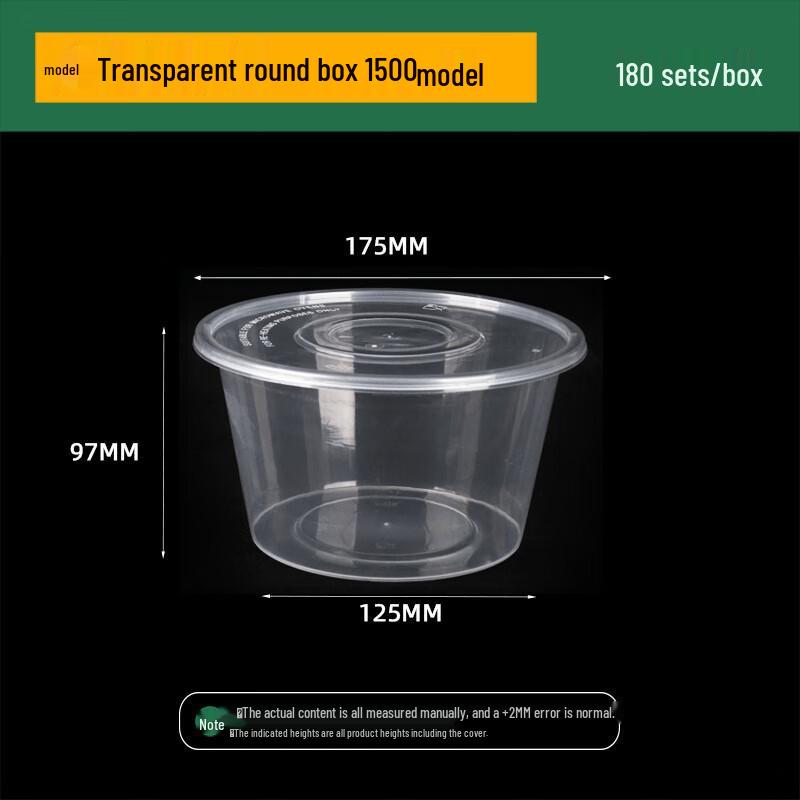 Disposable Transparent Plastic Round Food Containers with Lids