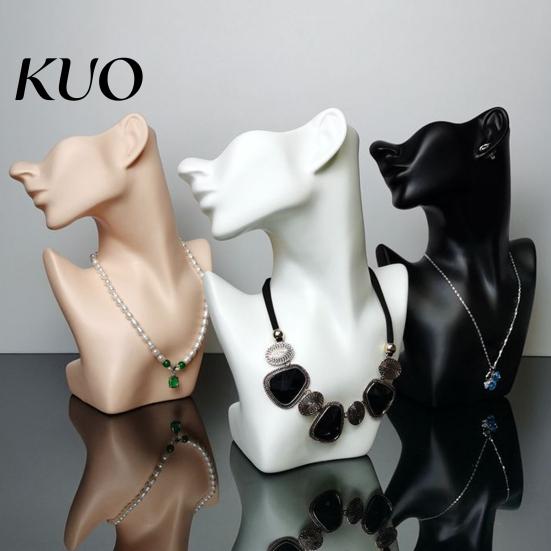 Stylish Jewelry Mannequin Head Model Half Face Display Stand Earring Holder Portrait Neck Dummy for Necklace Earrings PVC