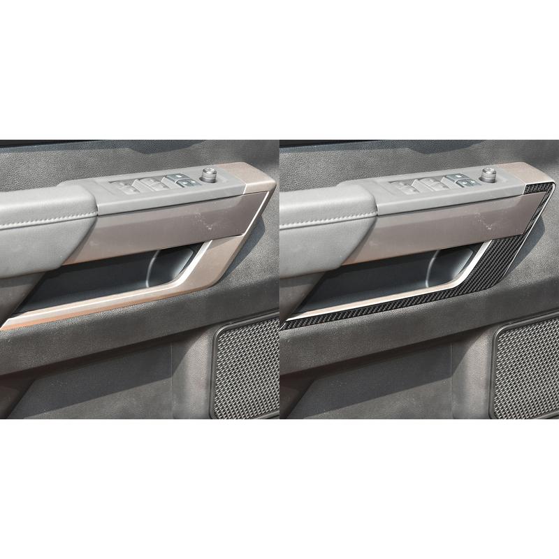 For Toyota Tundra Sequoia + Car Accessories Carbon Fiber Inner Door Handle Panel Interior Cover Trim Sticker Modification