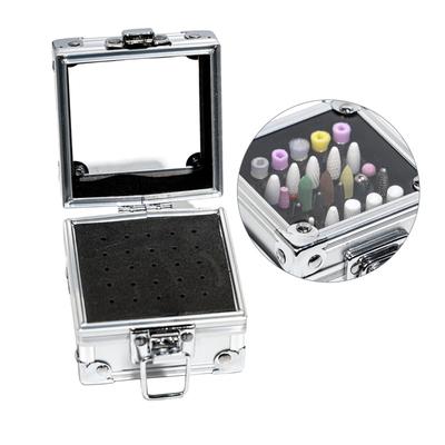 25 fori punte per trapano per unghie scatola di immagazzinaggio testa per lucidatura delle unghie supporto per display contenitore organizzatore custodia strumento per manicure