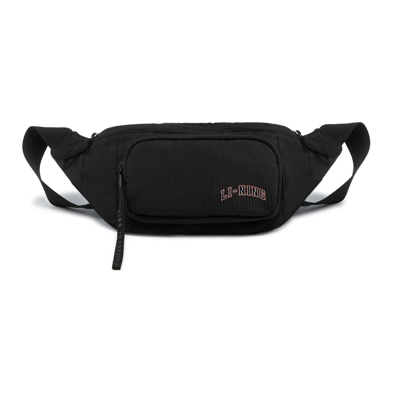 Li Ning Polyester Crossbody Bag Sling Bag Regular Unisex Black ABDU197-1