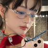 Ovale Schattierungen Strass Neu Sonnenbrille Bling Brillengestelle Klares Glas Klein Rund Damen Herren Metall Retro Diamantrahmen Brillen