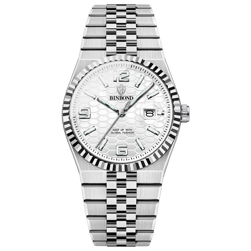 Swiss Watch Men'S Versatile Trend Waterproof Luminous Calendar Business High-End Diamond-Encrusted Handsome Personality Simple Quartz Watch