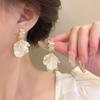 2024 Elegant Shell Flower Dangle Earrings for Women - French Niche Design, High-End Style Ear Jewelry