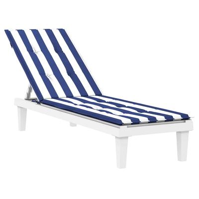 Lounge Chair Cushion Blue & White Striped Oxford Fabric