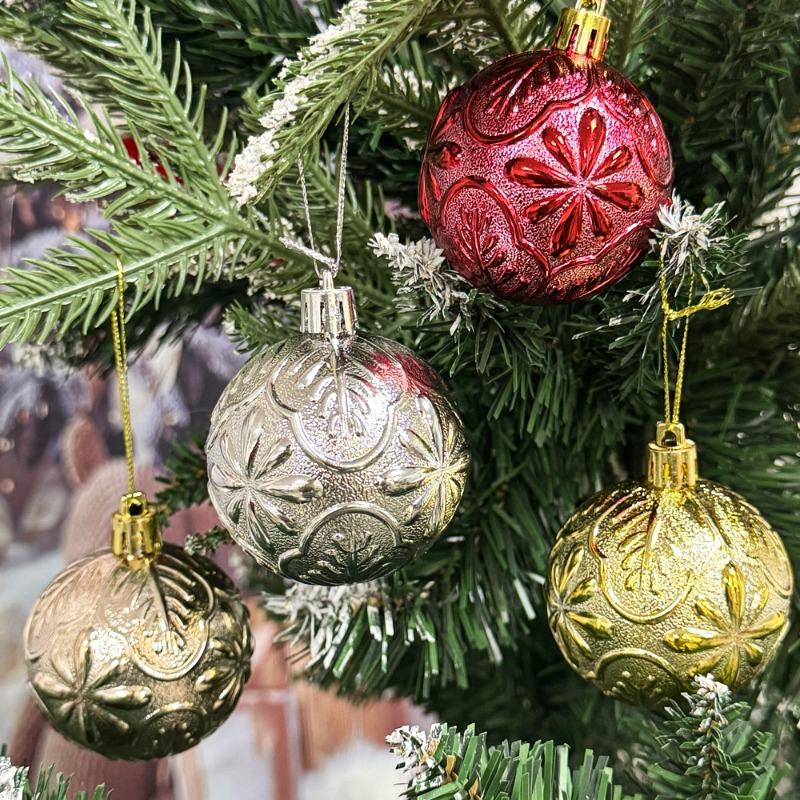 (6Pcs/pack)5cm Firework Electroplated Balls Christmas Tree Hanging Decoration Home Holiday Party New Year Gift Toy Xmas Ornament