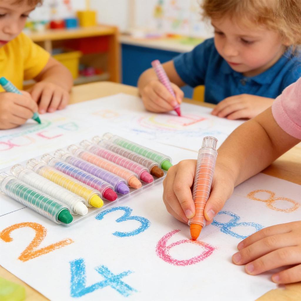 Kids Dust Free Chalk 12 Colors Washable Outdoor Art Chalk Smooth Writing Crayons for Blackboard Whiteboard, Playroom School
