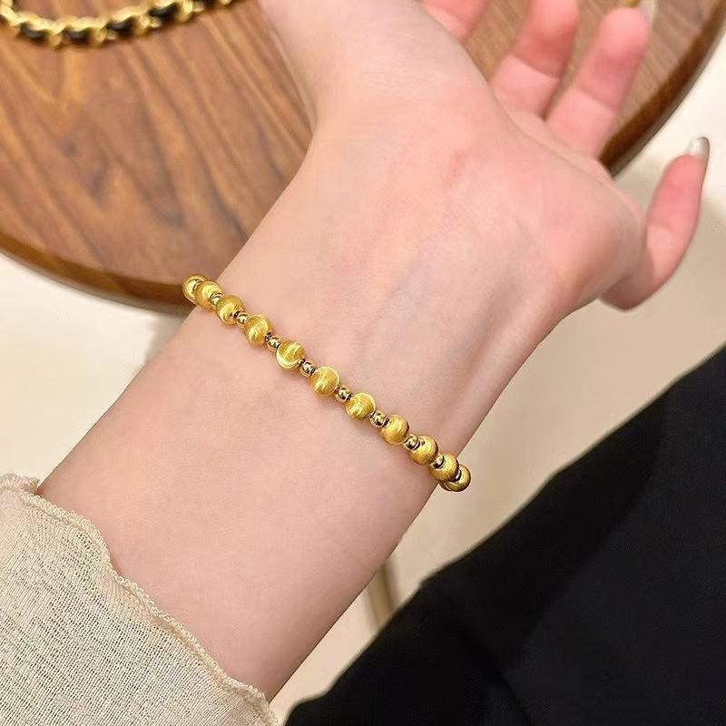European and American simple cat eye pull bracelet burst flash small light bulb car flower round beads women party Zircon gift