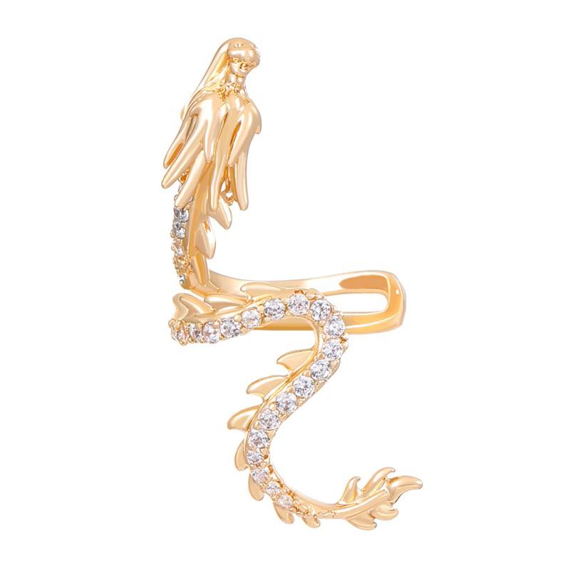 Minimalist Snake Leaf Design 5-Piece Ear Cuff Set Women Non-Piercing Alloy Earring Clip Studs