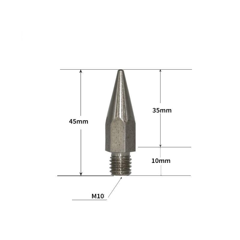 1pcs Stainless Steel Mini Prismatic Pole GPS Pole Tip M10 M8 Point Replacement For Prismatic Rod With 1/4" Female Thread