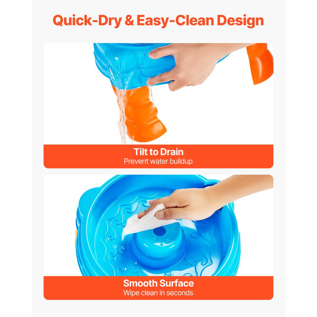 SucceBuy Water Table Playset Children's Outdoor Beach Toy with Fishing Game Set Summer Water Activity Table for Kids Toddlers