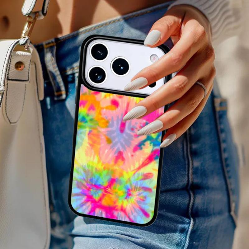 Hippie Daisy Tie-dye Flower Phone Case For iPhone 17 Air 14 15 13 12 Max Cover For Apple 14 15 16 16e 11 Pro Max Plus