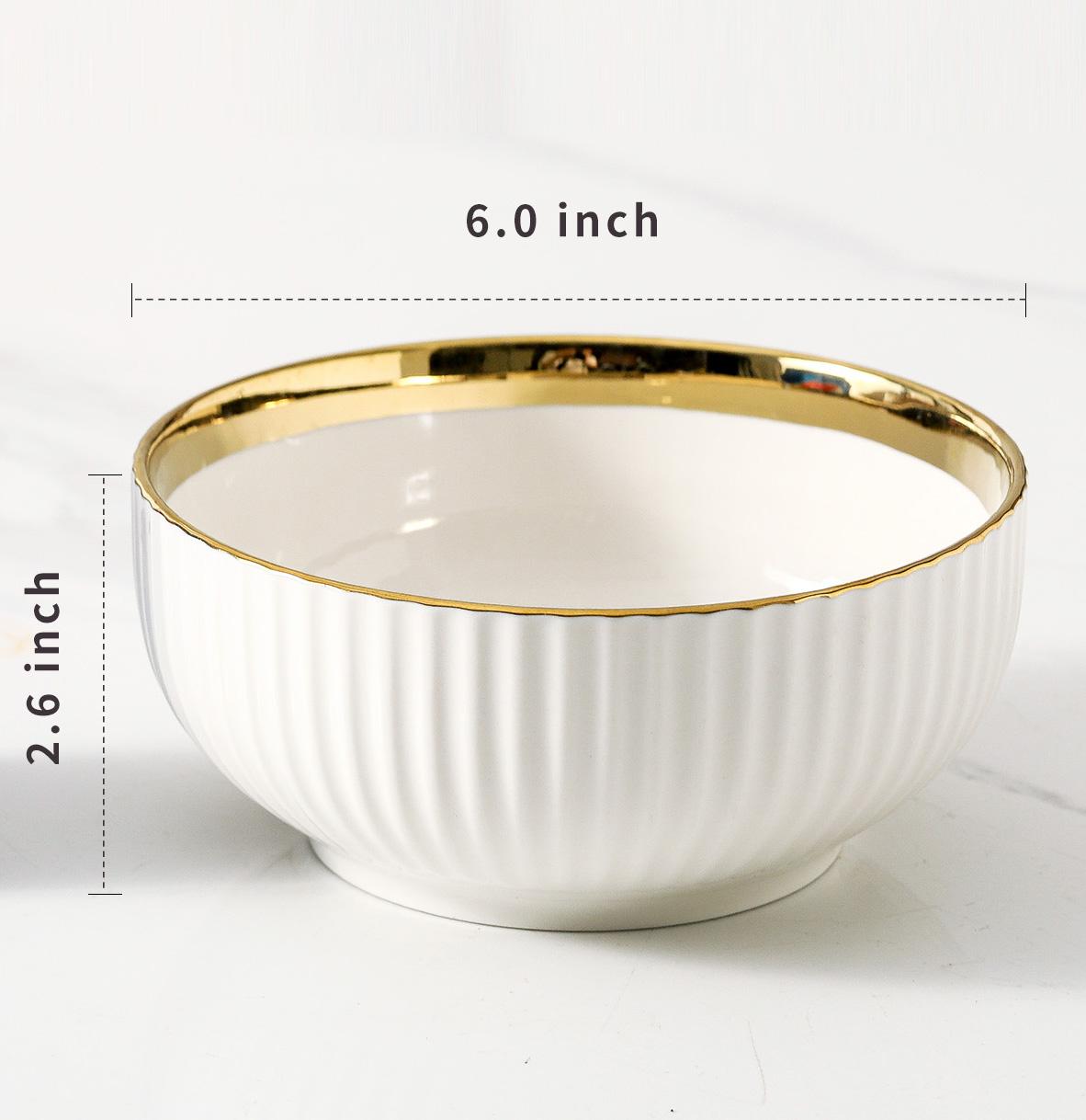 White Ceramic Bowl Food Home Kitchen Restaurant Ceramic Food Bowl 6 Inch