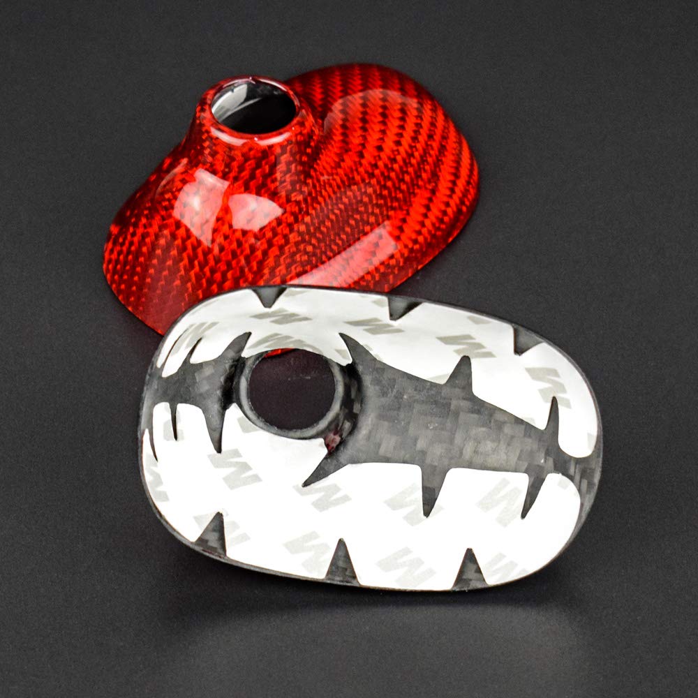 AIRSPEED Carbon Fiber Car Shark Fin Antenna Cover Radio Signal Sticker Accessories Fit Mini Cooper R55 R56 Accessories (Red)