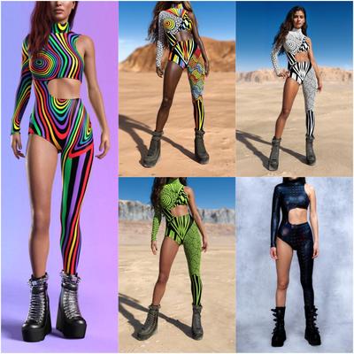 3D Digital Printing Stage Performance Costumes Adults Halloween Events Carnival Theme Party Cosplay Outfit Pretend Game Jumpsuit