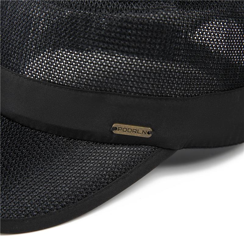 Men's Flat Top Hat Summer New Mesh Breathable Cap Outdoor Sun Hat Hat