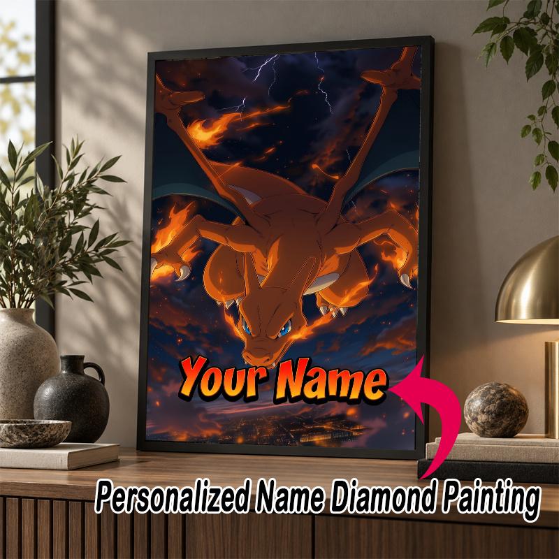 Personalized Dragonite Diamond Art Custom Name 5D Diamond Painting Full Drill DIY Craft