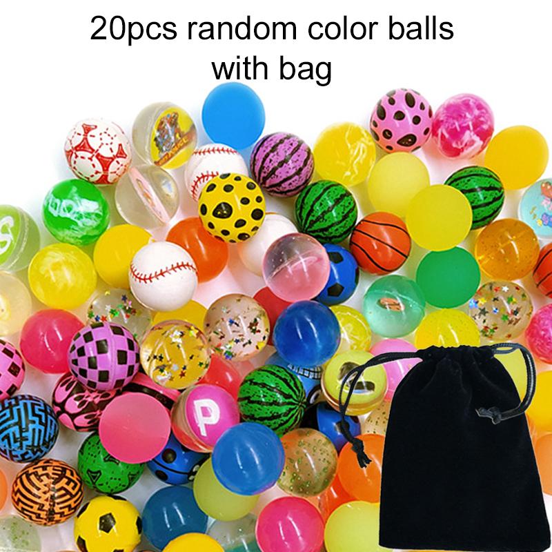 

20pcs Colorful Bouncy Balls with Storage Bag 25mm Plastic Elasticity Children Toy Ball for Outdoor Games Birthday Gift TMZ