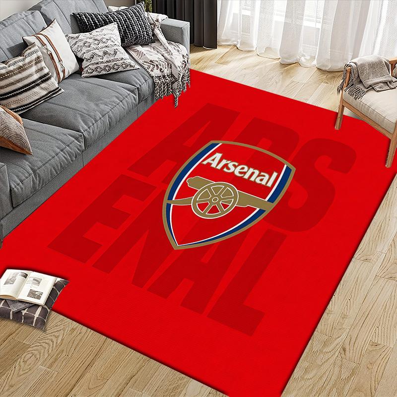 Arsenal Football Club2 Flanellmuster Quadratischer Teppich, Teppich, Teppich für Wohnzimmer Schlafzimmer Sofa Spielzimmer Dekoration, Rutschfeste Fußmatte