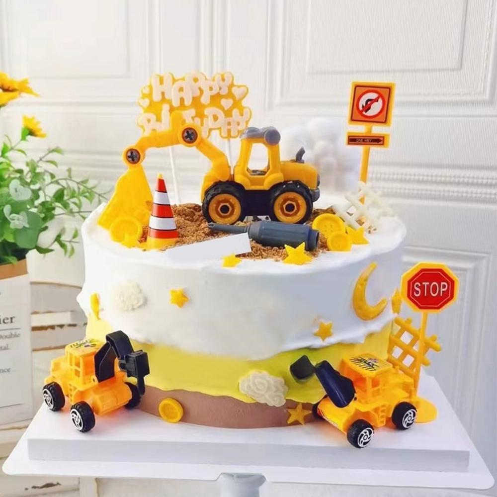 Zdobení na dort Bagr Auto Jeřáb Narozeninová oslava Traktor Stavební Dortové dekorace Potřeby Narozeniny chlapců Baby Shower Dort