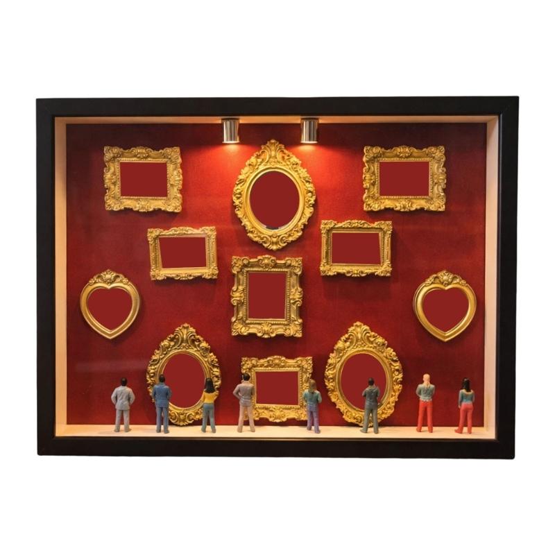 Shadows Box Frame Set,DIY Mini Museums Silhouettes Box Personalize DIY Photo Memory Display Case Valentine Day Gift