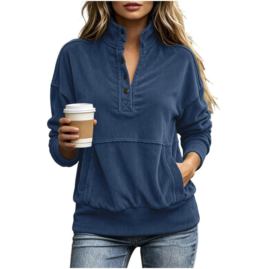 Women's Casual Long Sleeve Color Hoodie for Everyday Wear