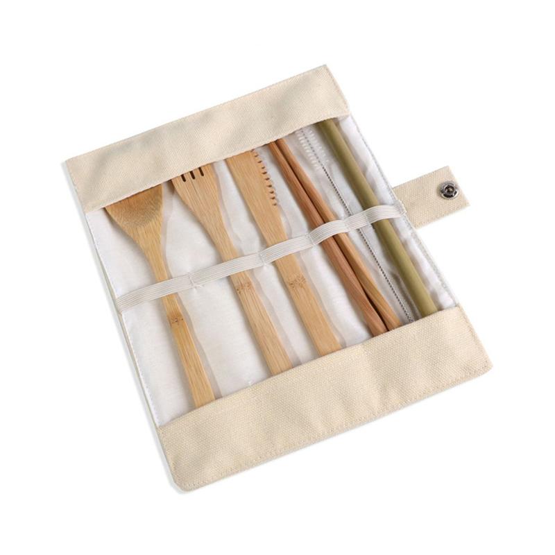 Wooden Spoons And Chopsticks Bamboo Cutlery Set Bamboo Knife Fork And Spoon Student Cutlery, Outdoor Wooden Portable Set