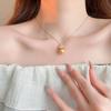 18k real gold electroplated retro zircon flower pearl necklace women's sweater chain light luxury necklace