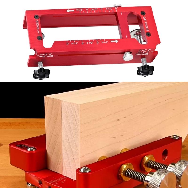 Adjustable Hinge Jig For Door Lock Installation Aluminum Positioning Guide Ensures Accurate Hole Drilling On Cabinets