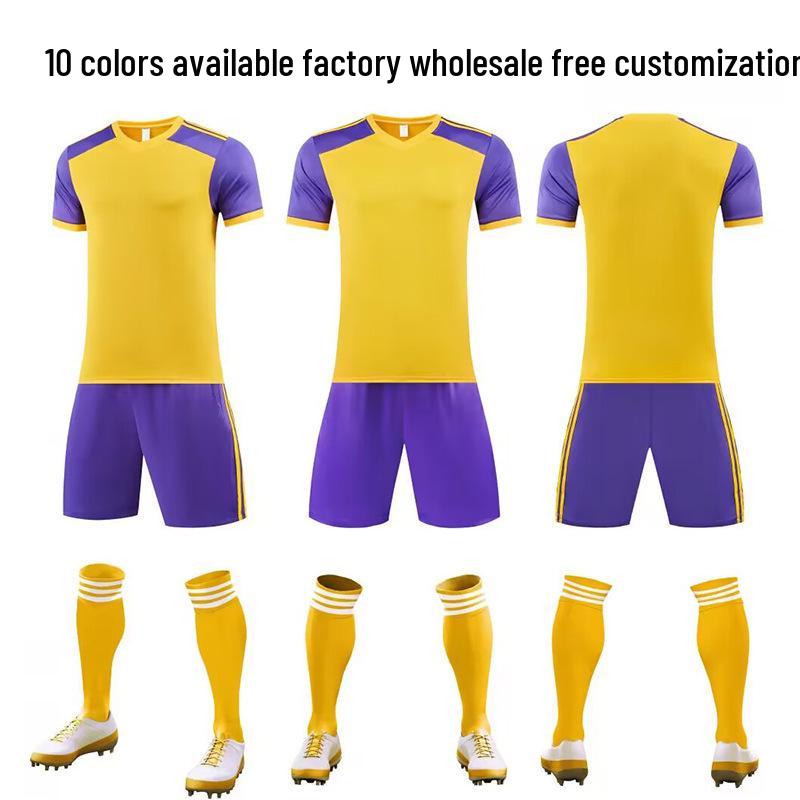 Youth and Adult Team Sports Jerseys: Short-sleeved Football and Training Sets for School Students