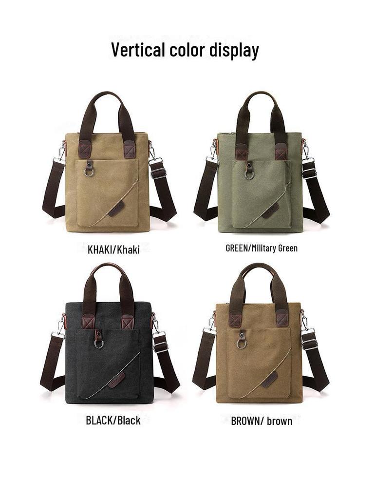 2024 Trendy Canvas Commuter Handbag - Large Capacity, Simple Shoulder & Messenger Bag