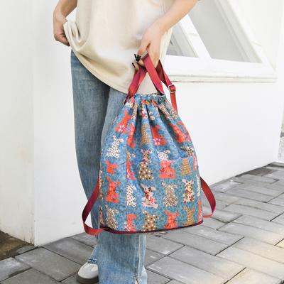 Drawstring Casual Backpack Waterproof Unisex Sports Gym Sack Foldable Multifunctional Multiple Pockets for Hiking Travel Camping