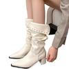 2024 Female Designer Buckle Footwear Women Ankle Stretch Boots Fashion Pointed Toe Ladies Short Booties With