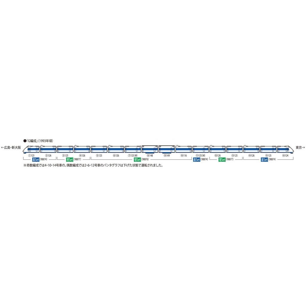 TOMIX N Gauge JR 100 Series Shinkansen G Formation Set 98876 Model Train Tokaido/Sanyo Add-on