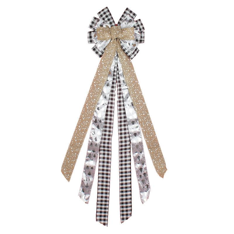 Christmas Trolley Print Bow Diy Ribbon Festive Christmas Tree Top Dress Up Props