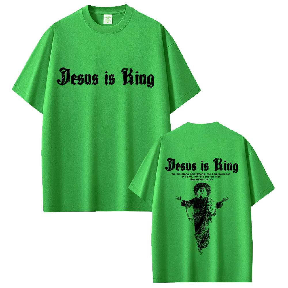 Jesus Is King Graphic T-shirt Christian Religious Short Sleeve T-shirts Summer Men Women Fashion Gothic Rock T Shirt Streetwear