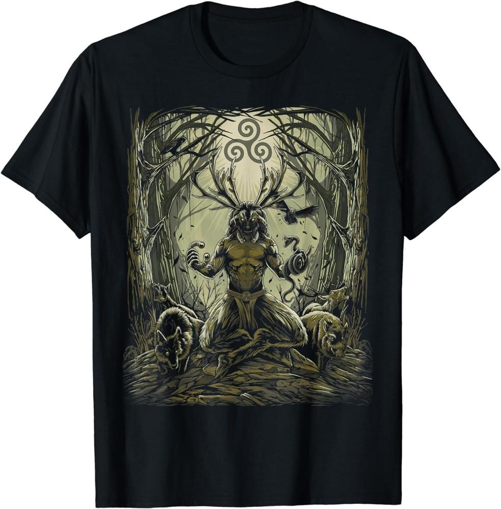 

NEW Celtic Cernunnos Pagan Irish Mythologys God Gift Tee T-Shirts S-4XL Unisex T-Shirt Graphic Tee L