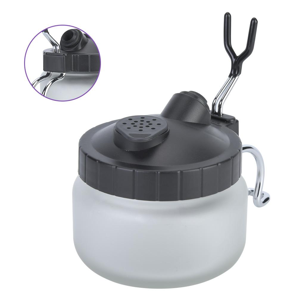 Airbrush Cleaning Pot  Glass Steel and Plastic Made Paint Cleaning Jar(Cleaning Pot Three pcs)