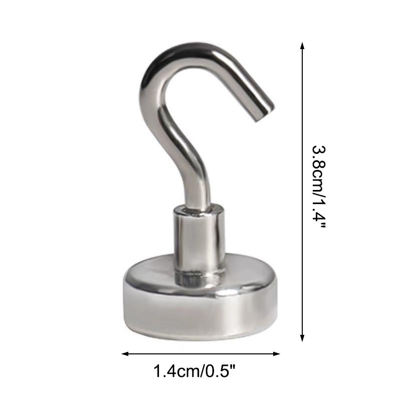 5PCS Metal Strong Magnetic Hook Wall-mounted Heavy-duty Magnetic Hook Key Hanger Home Kitchen Bathroom Accessories Magnet