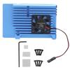 Single Fan Heat Sink CNC Protective Cover for Raspberry Pi 4 Aluminum Alloy Case RadiatorBlue
