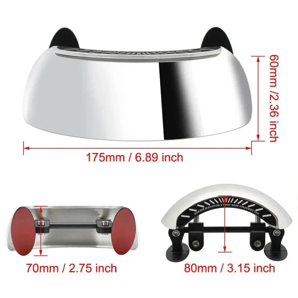 180° NO Blind Spot Motorcycle Windshield Wide Angle Mirror Parabolic Mirror HD Rearview Mirror Stickable Tools Part Clear Amagi