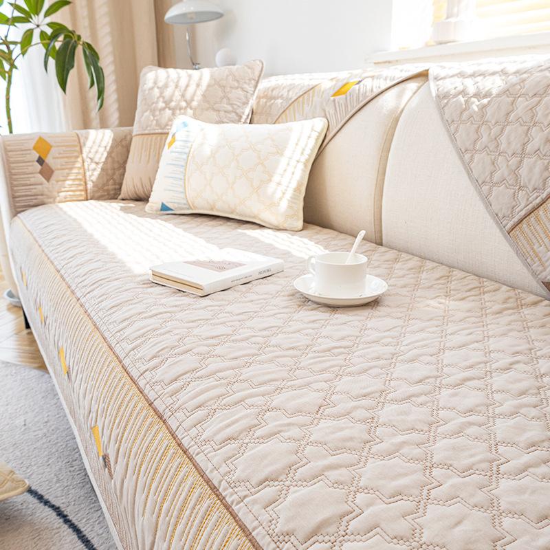 

Простая диванная подушка с универсальным ощущением для всех сезонов, чехол на спинку, противоскользящий чехол из хлопчатобумажной ткани 70*70cm