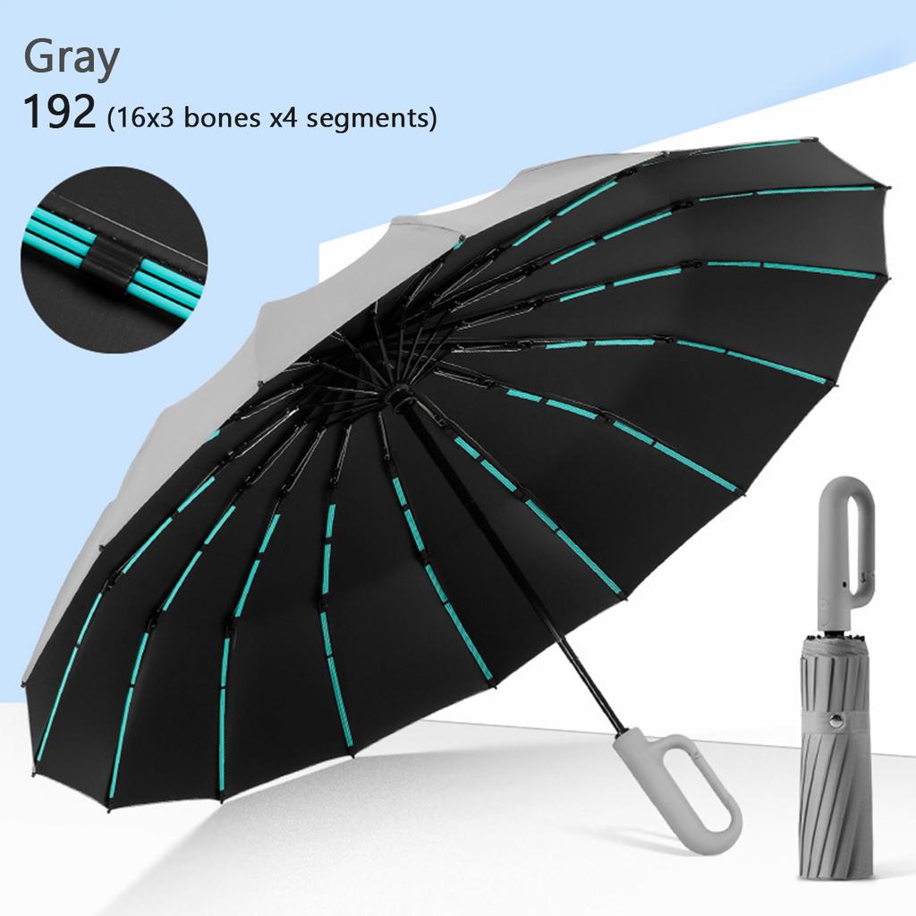 Folding Strong Windproof Automatic Umbrella 192 Keel Buckle Umbrella Sunshade Men'S Umbrella Rain Large Parasol For Women