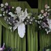 Green Stretch Milk Silk Fabric for Wedding and Hotel Drapes