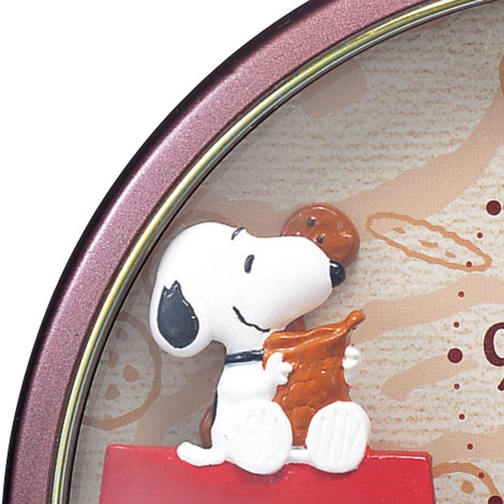 RHYTHM Snoopy Budík Postavička Analógový R506 Elektronický Zvukový Budík Hnedý 4SE506MJ09