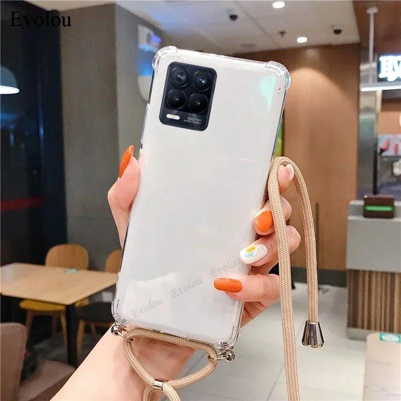 Crossbody Lanyard TPU Case For Honor 400 Lite 5G 400lite Transparent Shockproof Soft Silicone Cover For Honor 400 Lite 5G