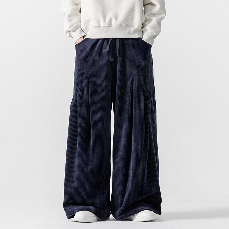 Autumn and Winter Wide-leg Casual Trousers for Men and Women Loose Fat Pants Thickened